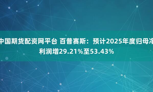 中国期货配资网平台 百普赛斯：预计2025年度归母净利润增29.21%至53.43%